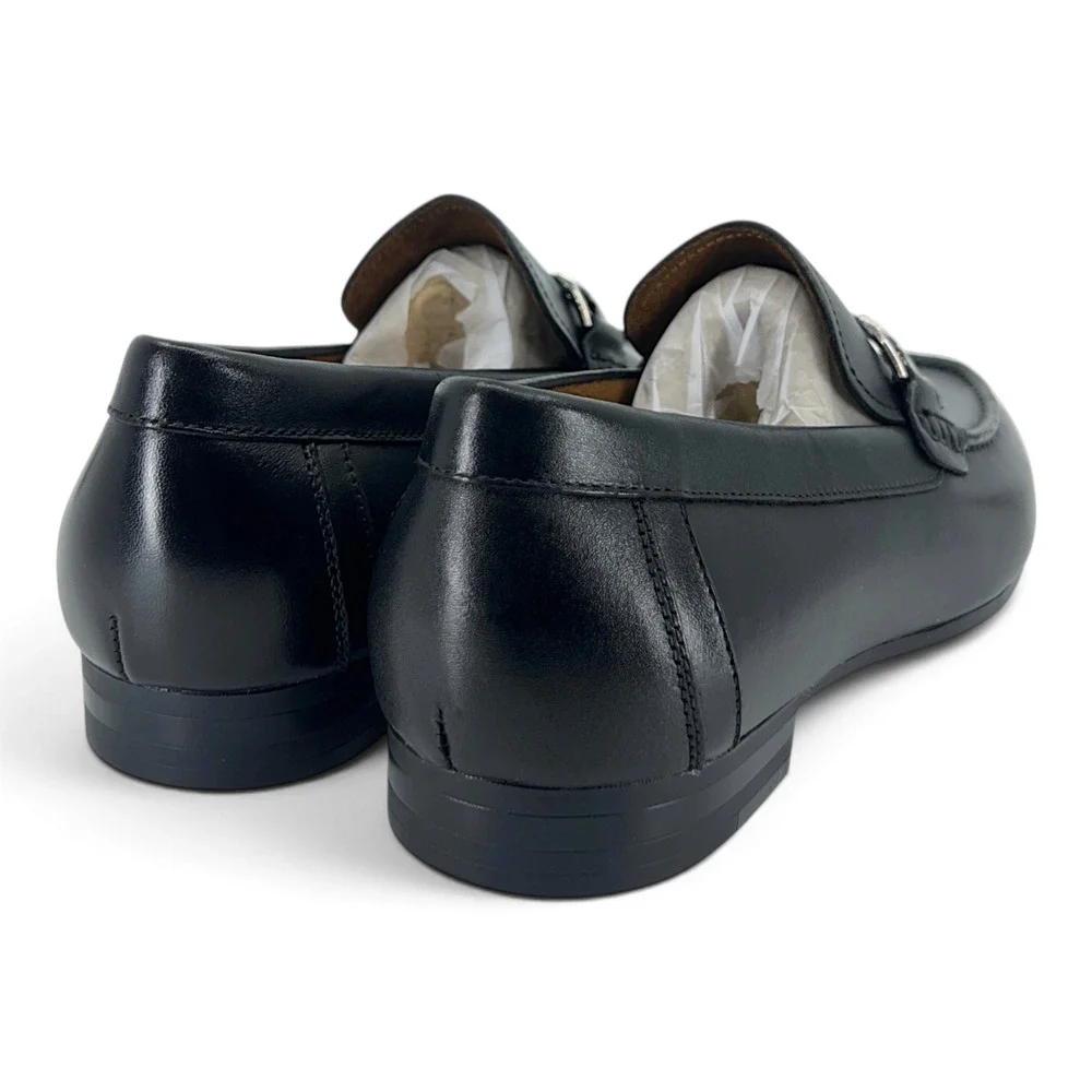 Steve Madden Privacy Men’s Black Leather Bit Loafers Size 8
